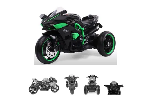 Moni Kinder Elektromotorrad Ninja - Kinder-Elektrofahrzeuge mit drei stabilen Kunststoffrädern und beeindruckender LED-Beleuchtung für sicheres Fahren und ultimativen Fahrspaß!