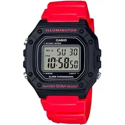 Casio W-218H-4B Digitaluhr für Jugendliche - Unisex Armbanduhr mit digitaler Anzeige, wasserdicht und ausgestattet mit Alarmfunktion – ideal für aktive junge Menschen!