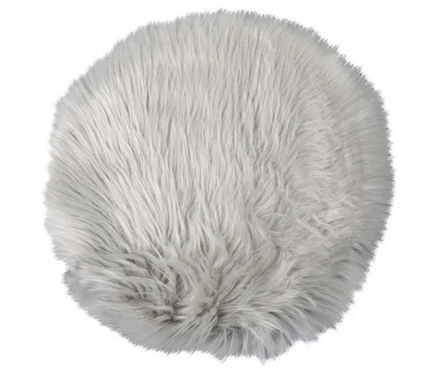 Fellteppich Deko-Fell FUR, Grau, Ø 32 cm, Kunstfell, rund
