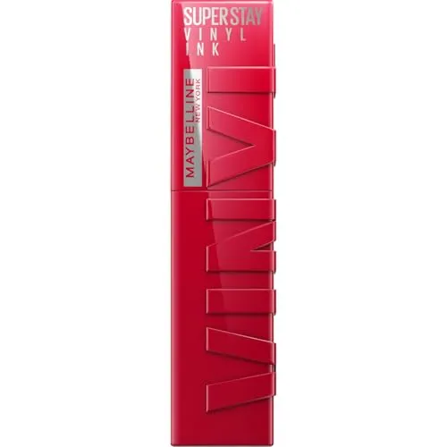 Maybelline New York Super Stay Vinyl Ink Flüssiger Lippenstift für 16H Halt & Glanz, Wischfeste & hochpigmentierte Farbe, Vinyl-Finish ohne Abfärben, Nuance: 50 Wicked, 4,2ml