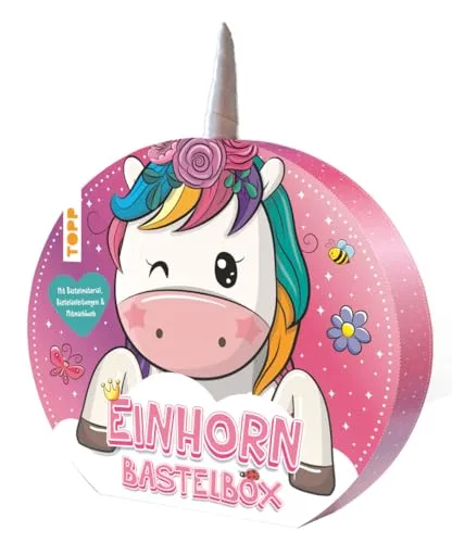 Einhorn-Bastelbox: Kreativer Bastelspaß für Kinder - Kreativität und Spaß für Kinder ab 5 Jahren! Die Einhorn-Bastelbox enthält alles für 8 Modelle, inklusive Anleitungen und einem Mitmachbuch mit Rätseln. Ideal als Geschenk!