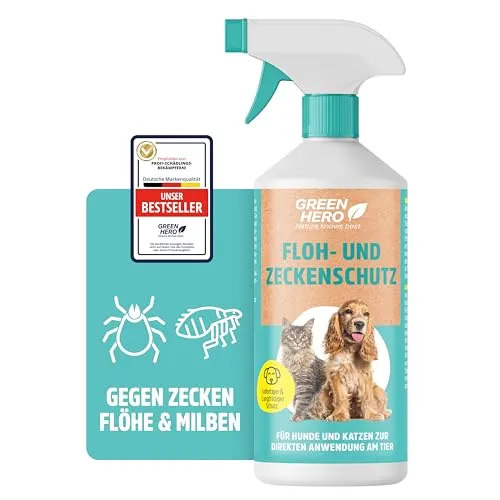 Floh- und Zeckenschutz 500 ml - Effektives Zeckenspray für Hunde und Katzen - Unser Floh- und Zeckenspray mit Geraniol schützt zuverlässig vor Flöhen und Zecken. Einfache Anwendung direkt auf dem Fell oder in der Umgebung. Schnell wirksam und dermatologisch getestet – für höchste Qualität und Sicherheit.