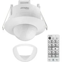 Oktaplex Sam 360° Bewegungsmelder mit Fernbedienung - Der Oktaplex Sam Bewegungsmelder erkennt Bewegungen präzise in einem Radius von bis zu 20 Metern. Ideal für Flure und Büros. Die schlichte weiße Optik passt in jedes Zuhause. Mit Fernbedienung für einfache Einstellungen.