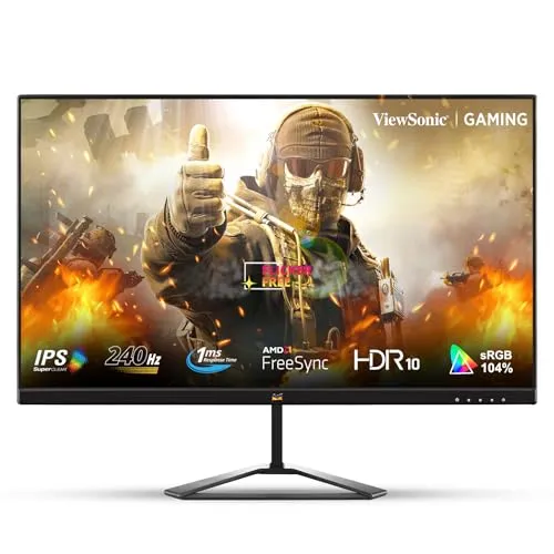 Viewsonic VX2779A-HD-PRO Gaming Monitor - 27" IPS Gaming Monitor mit 240 Hz Bildwiederholrate und 1 ms Reaktionszeit, ideal für flüssiges Gaming und Konsolen.