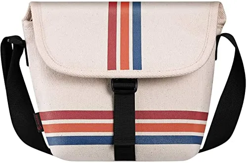 FINTIE Tasche für Polaroid Now+ Generation 3/2/1 I-Type Sofortbildkamera, Polaroid Originals OneStep+/Onestep 2 VF Segeltuch Schutzhülle Kameratasche Hülle, Streifen