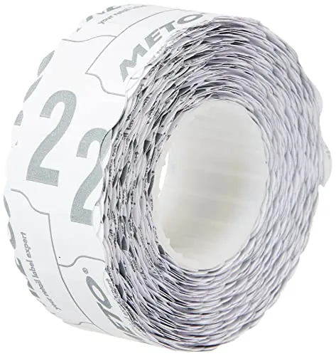 Meto Etiketten für Handauszeichner (22x12 mm, 1-zeilig, 12.000 Stück, weiß, permanent haftend, für METO, Contact, Sato, Avery, Tovel, Samark etc.)