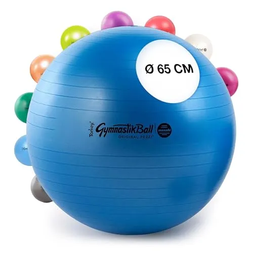 PEZZI Gymnastikball Pezziball MAXAFE 65cm – Sicherer Trainingsball für Büro und Therapie - Gymnastikball für Stabilitäts- und Krafttraining, ideal für Reha und aktives Sitzen. Mit MAXAFE Anti-Burst-System für maximale Sicherheit und Gesundheit.