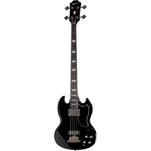 Epiphone EB-3 Ebony Bass - HH-Bass mit Mahagonikorpus und gelemtem Mahagonihals, ideal für kraftvollen Sound und komfortables Spielen.