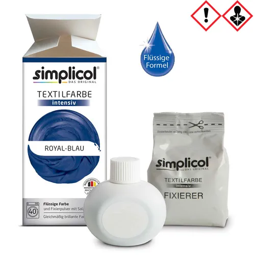 Simplicol Flüssige intensiv Textilfarbe in königlichen Royal Blau