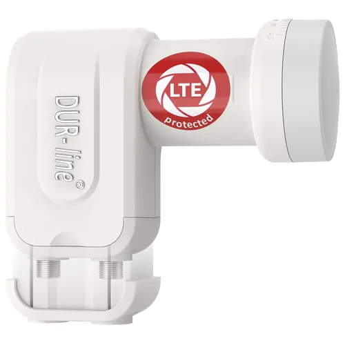 DUR-line +Ultra Twin LNB weiß - 2 Teilnehmer, 4K HDTV - Universal LNB für 2 Teilnehmer, ideal für gestochen scharfe 4K HDTV-Bilder. Hohe Empfangsqualität und einfache Installation für besten Empfang.