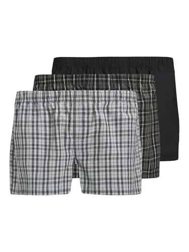 JACK & JONES JACMILANO WOVEN BOXERS 3 PACK NOOS - Herrenunterhosen im praktischen 3er-Pack, bestehend aus 100% Baumwolle für höchsten Tragekomfort und Pflegeleichtigkeit, ideal für den täglichen Gebrauch.