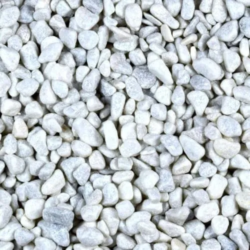 Kieselsteine Carrara Weiß 25 kg - Dekorativer Zierkies aus italienischem Marmor für Garten und Aquaristik, ideal für Steinteppiche und Gabionen, Körnung 7-15 mm.
