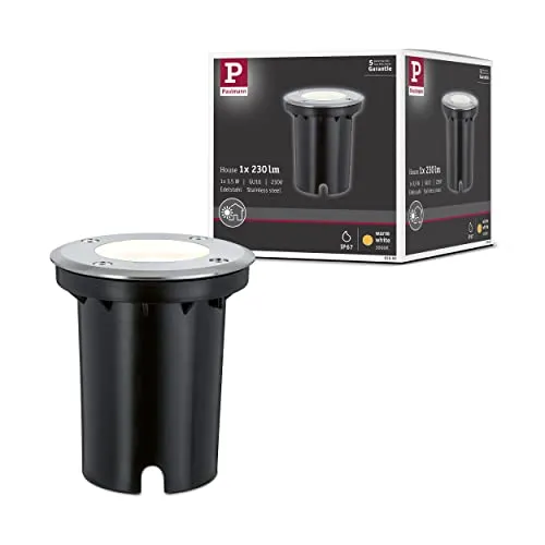 Paulmann 93992 Outdoor Special LED Bodeneinbauleuchte - IP67 Rund GU10 Warmweiß 3,5W, ideal für Terassenbeleuchtung und bis 500 kg belastbar