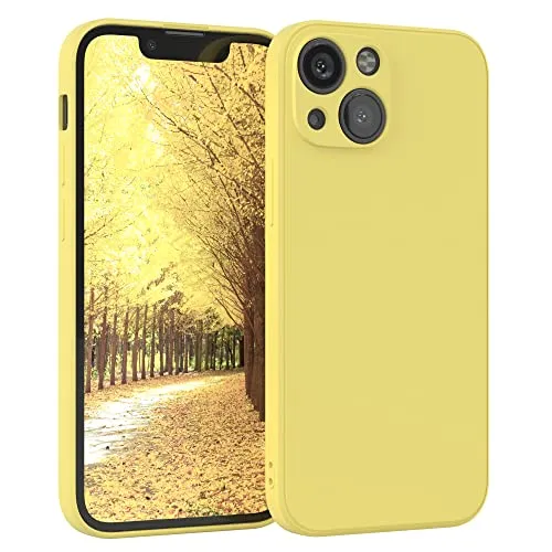 EAZY CASE - Silikonhülle für iPhone 13 Mini Hülle Silikon Case Gelb weich stoßfeste Handyhülle Schutzhülle mit Kameraschutz Dünn Premium Schutz Cover TPU Phone Bumper in Pastell Hellgelb Matt