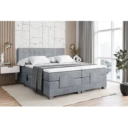 ALTDECOR Elektrisch verstellbares Boxspringbett mit 2 Matratzen und Topper - Grau - Genießen Sie individuellen Komfort mit dem elektrisch verstellbaren Boxspringbett. Zwei hochwertige Matratzen und ein 4 cm dicker Topper sorgen für erholsamen Schlaf. Strapazierfähiger Polsterstoff und einfache Handhabung durch Fernbedienungen.