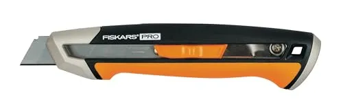 Fiskars CarbonMax Cuttermesser 18mm - Robustes Abbrechklingenmesser für präzise Schnitte - Messer für Handwerk und Heimwerken, mit langlebigen CarbonMax-Klingen für exakte Ergebnisse und einfache Handhabung.