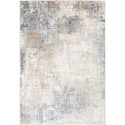 Carpeto Abstrakter Vintage Designer Teppich - Grau Blau - 120 x 170 cm - Hochwertiger Kurzflor-Teppich aus 100% Polypropylen für ein gemütliches Ambiente. ÖKO-TEX zertifiziert und pflegeleicht, ideal für Wohnzimmer, Schlafzimmer und Esszimmer.