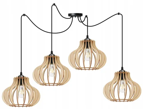 SPIDER TIMBER LAMP 23634M Hängelampe aus Holz - Moderne Deckenleuchte mit einzigartigem Holz-Lampenschirm, ideal zur stilvollen Beleuchtung Ihrer Räume. Höhenverstellbar bis 200 cm und montagefertig für einfachen Einsatz.