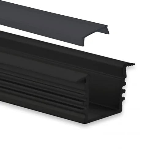 tktrading24 GX-PL3 LED Einbau-Profil 200 cm – Schwarz - Das GX-PL3 LED Einbau-Profil in Schwarz ist ideal für die kreative Gestaltung von Wohn- und Arbeitsbereichen. Schützen Sie Ihre LED-Stripes und sorgen Sie für eine elegante Beleuchtung.