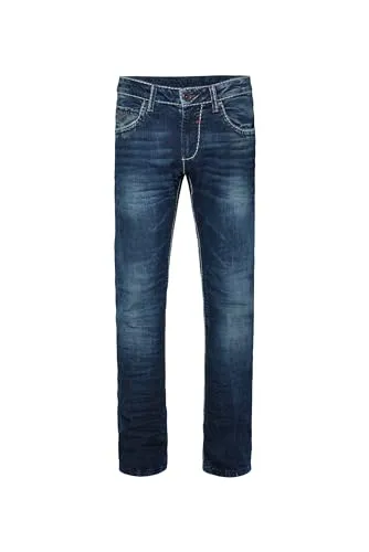 Camp David Herren Jeans NI:CO Regular Fit - Dark Used 38/34, bequeme Passform mit praktischen Reißverschluss und regulärer Leibhöhe