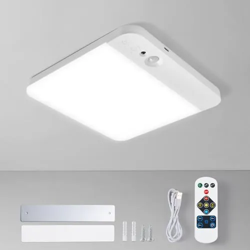 Leselux Akku Deckenlampe mit Bewegungsmelder - Kabellose Deckenleuchte mit Bewegungsmelder, 3 Farbtemperaturen und USB-aufladbarem Akku – ideal für Bereiche ohne Stromanschluss. Flexibel montierbar und bis zu 45 Tage im Sparmodus nutzbar.