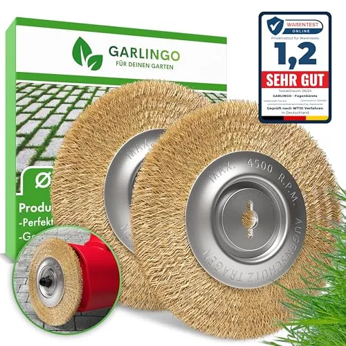 Fugenbürsten [2er Set] – Kompatibel mit Einhell Fugenreiniger - 🌱 𝗘𝗙𝗙𝗘𝗞𝗧𝗜𝗩𝗘 𝗙𝗨𝗚𝗘𝗡𝗥𝗘𝗜𝗚𝗨𝗡𝗚 - Die GARLINGO Fugenbürste entfernt Unkraut gründlich aus Pflasterfugen, ohne die Steine zu beschädigen. Ideal für Elektro- und Akku-Modelle. Langlebig und robust für beste Ergebnisse!