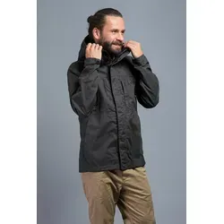 Tatonka Jesper M's Hooded Jacket XL - Dunkelgrau - Sportliche Übergangsjacke aus leicht gewachstem Baumwollmischgewebe, ideal für frische Frühlingstage. Mit verstellbarem Saum und praktischen Reißverschlusstaschen.