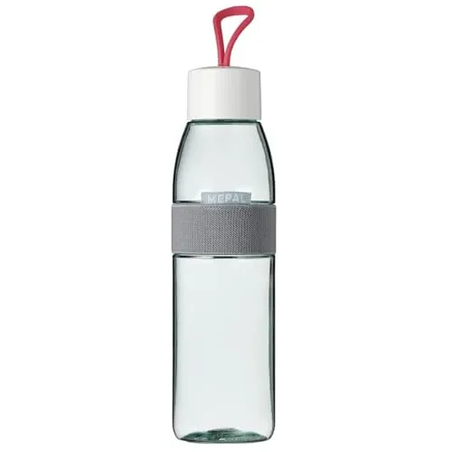Mepal - Wasserflasche Ellipse - Wiederverwendbare Trinkflasche - Auslaufsichere - Geeignet für kohlensäurehaltige Getränke - BPA-frei - 500 ml - Strawberry Vibe
