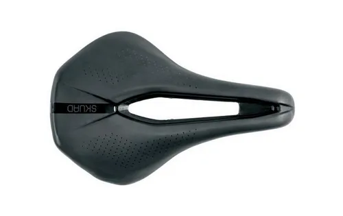 Sattel skuad Straße Dakota Schwarz mit zentralem Loch - Hochwertiger Fahrradsattel mit zentralem Loch für optimalen Komfort, Metallschiene und kompakte Maße (257x141mm) – ideal für lange Fahrten.