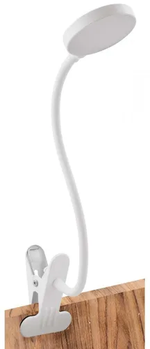 EINLICHT Halo LED-Klemmleuchte, Schwanenhals, 3-stufig dimmbar, warmweiß, 3,3W, 220-240A, weiß