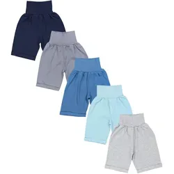 TupTam Unisex Baby Pumphose 5er Pack - Bequeme Sommershorts aus 100% Baumwolle in Blau/Grau für Kids in Größe 98/104. Ideal für unbeschwerte Tage und optimalen Tragekomfort.