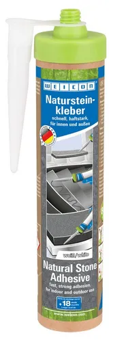 WEICON Klebstoff Green Tube Natursteinkleber, (2-tlg), Verkleben von Fensterbänken, Fliesen, Fußbodenleisten, Sockelleisten