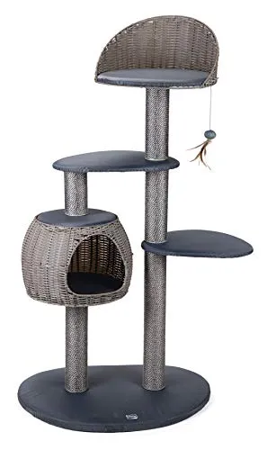 Karlie Misty Outdoor Kratzbaum - 77 x 57 x 160 cm, wetterfest und ideal für Katzenliebhaber mit Spielplätzen und Rückzugsorten