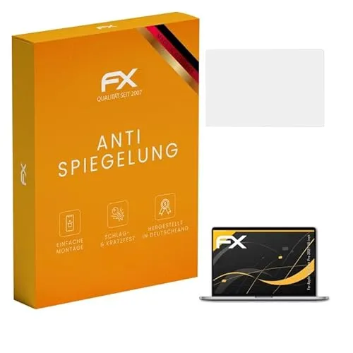 atFoliX Panzerfolie kompatibel mit Apple MacBook Pro 2021 16 inch Schutzfolie, entspiegelnde und stoßdämpfende FX Folie (2X)