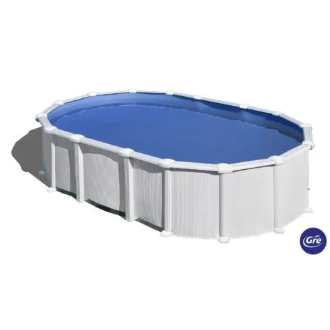 Gre Stahlwand-Pool Haiti - Ovaler Schwimmspaß für den Garten - Swimmingpools, 610 x 375 x 132 cm großer Oval-Pool aus robustem Stahl, ideal für entspannte Sommertage im eigenen Garten.