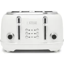Haden Heritage Ivory 4-Scheiben-Toaster, elfenbein - Weiß - Eleganter 4-Scheiben-Toaster mit extra breiten Schlitzen für dickes Brot. 6 Bräunungsstufen, praktische Kabelaufbewahrung und rutschfeste Füße für Sicherheit. Ideal für ein stilvolles Küchenerlebnis.