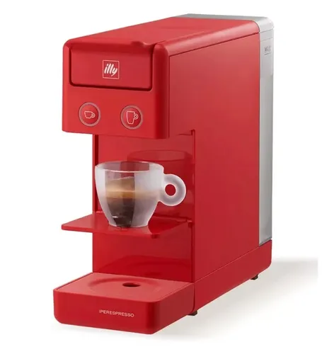 Illy Cafè Y3.3 Kaffeemaschine, rot - 1-Tassen-Kaffeemaschine, kompatibel mit Iperespresso-Kapseln, bietet individuelle Temperatur- und Volumenregulierung für perfekten Espresso und amerikanischen Kaffee.
