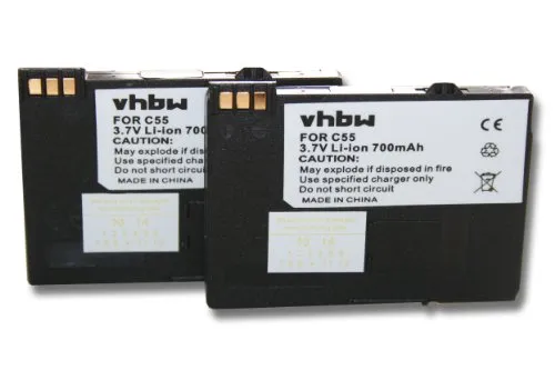 vhbw 2X Akku kompatibel mit Telekom T-Sinus 701M, 701A, 701 schnurlos Festnetz Telefon (700 mAh, 3,7 V, Li-Ion)