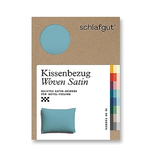 schlafgut Woven Satin Kissenbezug 70x90 cm Petrol Mid Uni – Premium Hotelqualität - Hochwertiger Kissenbezug in 5 Sterne Hotelqualität aus 100% Baumwolle. Pflegeleicht und hautfreundlich, ideal für ein angenehmes Schlafgefühl. Verdeckter Reißverschluss für eleganten Look.
