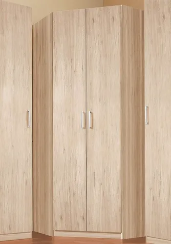 priess Eckkleiderschrank Bilbao – Platzsparendes Design - Eckkleiderschrank in modernem Design, ideal für kleine Räume. Mit mehreren Einlegeböden und einer Kleiderstange bietet er großzügigen Stauraum und ist in verschiedenen Dekorvarianten erhältlich.