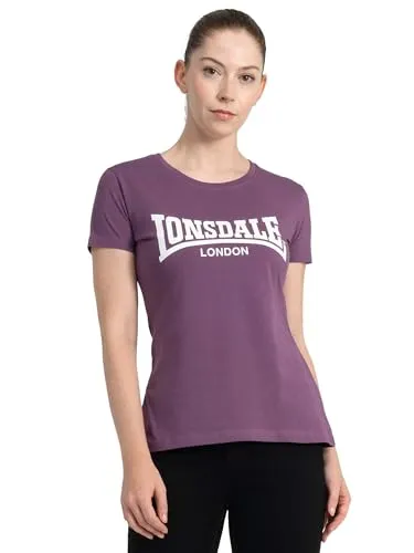 Lonsdale Frauen T-Shirt CARTMEL Aubergine/White XXL