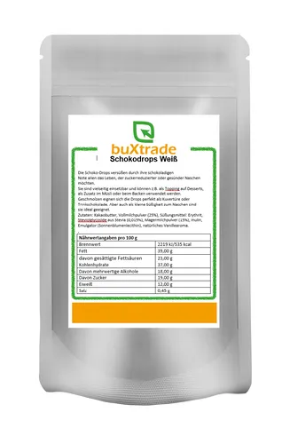 | Schokodrops Weiß | gesüßt mit Stevia | Schokolade | Buxtrade 10 kg