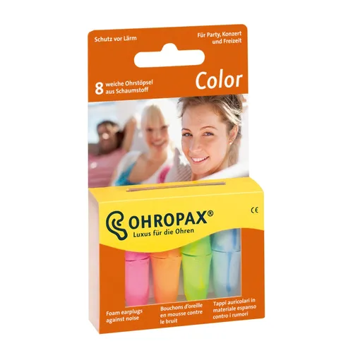 OHROPAX Color Schaumstoff Stöpsel 8 Stück - Gehörschutz, ideal für ruhige Nächte und laute Umgebungen, sorgt für optimalen Lärmschutz und Komfort.