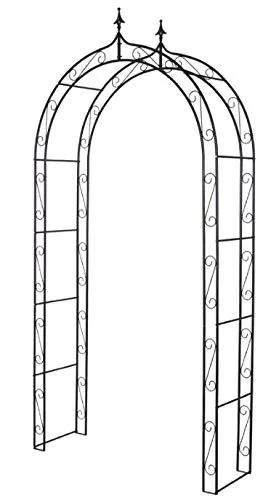 TrendLine Rosenbogen Natalia 121 x 40 x 248 cm - Pflanzenkästen & Spaliere, eleganter Rosenbogen aus robustem Metall, ideal für Ihren Garten oder Terrasse und schafft eine romantische Atmosphäre.