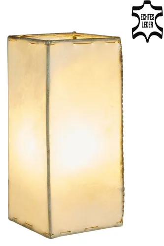 Marrakesch Orient & Mediterran Interior Nachttischlampe Leder Nachttischlampe Tischlampe Lampe Janka natur, Handarbeit