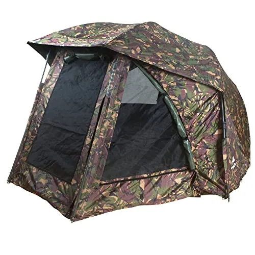 CampFeuer Karpfenzelt Blizzard für 1-2 Personen - Angelzelt mit 2000 mm Wassersäule, geräumig für 1-2 Personen und ideal für Angeltouren. Schneller Aufbau und Moskitonetze schützen vor Insekten.