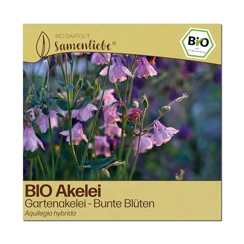 Samenliebe BIO Akelei Samen | Gartenakelei - bunte Blüten Mischung - winterhart & mehrjährig - samenfestes BIO Saatgut