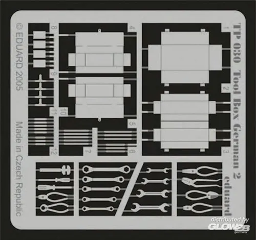 Eduard Fotoätzteile Tool Box German 2 Deutsche Werkzeugkiste Bausatz Art. TP030