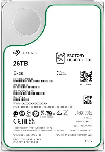 Seagate EXOS 26TB HDD 3.5 Zoll Festplatte SATA3 NAS Server Interne 24/7 7200rpm