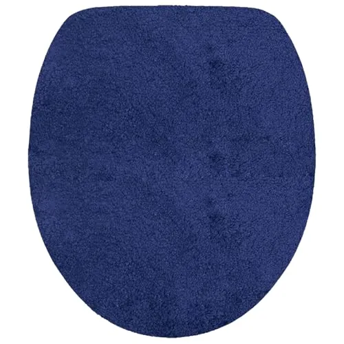 NYVI WC Deckelbezug NYVISpa Lasalle 38x48 cm Navy Toilettendeckel Bezug - - rutschfest, Saugfähig, Schnell Trocknend, Fußbodenheizung geeignet, Oeko-TEX, Waschbar, Weich